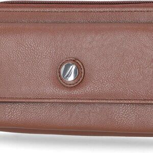 Women's Vegan Leather RFID Wallet Clutch Phone Organizer Multi-Card Earth